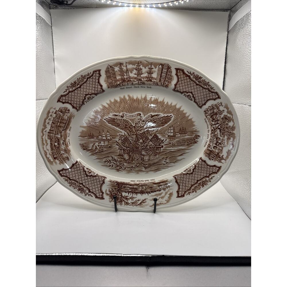 Fair Winds Large Oval Serving Platter 14 3/4 by 11 3/8 inch Alfred Meakin EUC
